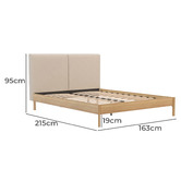 Rawson &amp; Co Natural Trolig Fabric &amp; Wooden Bed Frame