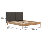 Rawson &amp; Co Charcoal &amp; Natural Trolig Wooden Bed Frame