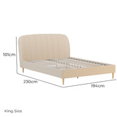 Rawson &amp; Co Beige Ysobel Upholstered Bed Frame