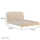 Rawson &amp; Co Beige Ysobel Upholstered Bed Frame