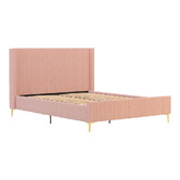 Rawson &amp; Co Pink Soulin Corduroy Bed Frame