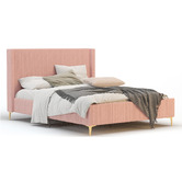 Rawson &amp; Co Pink Soulin Corduroy Bed Frame