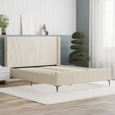 Rawson &amp; Co Beige Soulin Corduroy Bed Frame