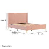 Rawson &amp; Co Pink Soulin Corduroy Bed Frame