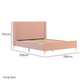 Rawson &amp; Co Pink Soulin Corduroy Bed Frame
