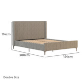 Rawson &amp; Co Grey Soulin Corduroy Bed Frame