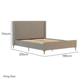 Rawson &amp; Co Grey Soulin Corduroy Bed Frame