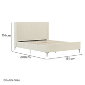 Rawson &amp; Co Beige Soulin Corduroy Bed Frame