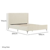 Rawson &amp; Co Beige Soulin Corduroy Bed Frame
