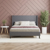 Rawson &amp; Co Grey Giarid Upholstered Bed Frame