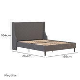 Rawson &amp; Co Grey Giarid Upholstered Bed Frame