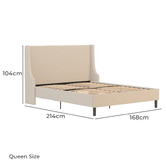Rawson &amp; Co Beige Giarid Upholstered Bed Frame