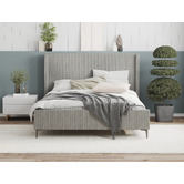 Rawson &amp; Co Grey Soulin Corduroy Bed Frame