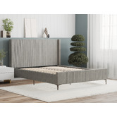 Rawson &amp; Co Grey Soulin Corduroy Bed Frame