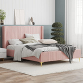 Rawson &amp; Co Pink Soulin Corduroy Bed Frame