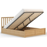 Rawson &amp; Co Olsen Pine Wood Gas Lift Storage Bed Frame