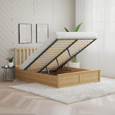 Rawson &amp; Co Olsen Pine Wood Gas Lift Storage Bed Frame