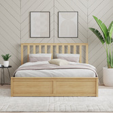 Rawson &amp; Co Olsen Pine Wood Gas Lift Storage Bed Frame