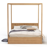 Rawson &amp; Co Natural Olsen Gas Lift Storage Canopy Bed