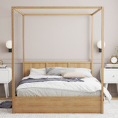 Rawson &amp; Co Natural Olsen Gas Lift Storage Canopy Bed