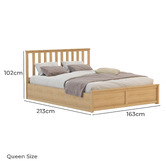 Rawson &amp; Co Olsen Pine Wood Gas Lift Storage Bed Frame