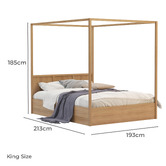 Rawson &amp; Co Natural Olsen Gas Lift Storage Canopy Bed