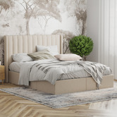 Rawson &amp; Co Beige Tulawie Bed Frame with Storage
