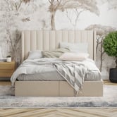 Rawson &amp; Co Beige Tulawie Bed Frame with Storage