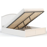 Rawson &amp; Co White Yebes Pine Wood Gas Lift Storage Bed