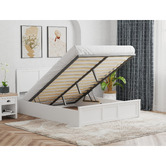 Rawson &amp; Co White Remolar Pine Wood Gas Lift Storage Bed