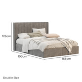 Rawson &amp; Co Grey Tulawie Velvet Bed Frame with Storage
