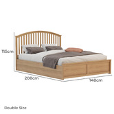Rawson &amp; Co Natural Yebes Pine Wood Gas Lift Storage Bed
