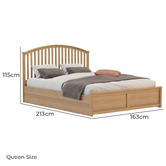 Rawson &amp; Co Natural Yebes Pine Wood Gas Lift Storage Bed