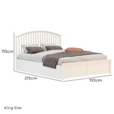 Rawson &amp; Co White Yebes Pine Wood Gas Lift Storage Bed