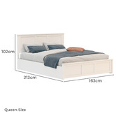 Rawson &amp; Co White Remolar Pine Wood Gas Lift Storage Bed