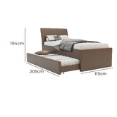 Rawson &amp; Co Vivian King Single Faux Leather Trundle Bed
