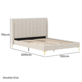 Rawson &amp; Co Ivory White Modern Classic Herman Boucle Bed Frame
