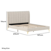 Rawson &amp; Co Ivory White Modern Classic Herman Boucle Bed Frame