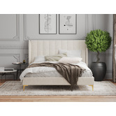 Rawson &amp; Co Ivory White Modern Classic Herman Boucle Bed Frame