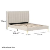 Rawson &amp; Co Ivory White Modern Classic Herman Boucle Bed Frame