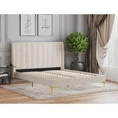 Rawson &amp; Co Ivory White Modern Classic Herman Boucle Bed Frame