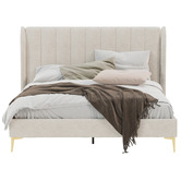 Rawson &amp; Co Ivory White Modern Classic Herman Boucle Bed Frame