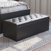 Rawson &amp; Co Oxford Faux Leather Storage Ottoman Bench
