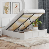 Rawson &amp; Co Kiara Pine Wood Gas Lift Storage Bed Frame