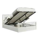 Rawson &amp; Co Mariadel Pine Wood Gas Lift Storage Bed Frame