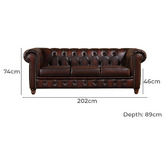 Legacy Furniture Alastair 3 Seater Leather Sofa