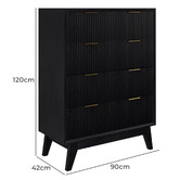 Legacy Furniture Sullivan Acacia Wood 4 Drawer Tallboy