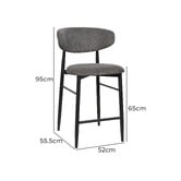 Legacy Furniture 65cm Jozefo Chenille Bar Stools