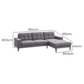 Legacy Furniture Gabriel 3 Seater Upholstered Sofa with Chaise