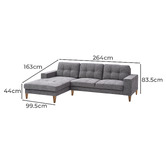 Legacy Furniture Gabriel 3 Seater Upholstered Sofa with Chaise